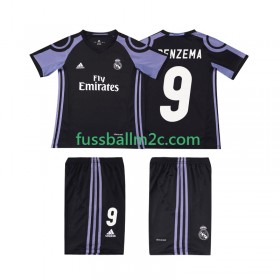 Fußballtrikots Real Madrid BENZEMA 9 2016 2017 Retro Kinder Ausweich Trikotsatz